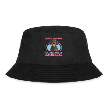 Dachshund Mom | Dackel Hundebesitzer Geschenk - Bucket Hat - Schwarz - Vorne - Lela (165cm)
