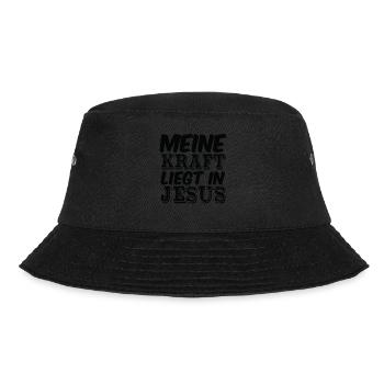Meine Kraft Liegt In Jesus Christentum Glaub - Bucket Hat - Schwarz - Vorne - Lela (165cm)