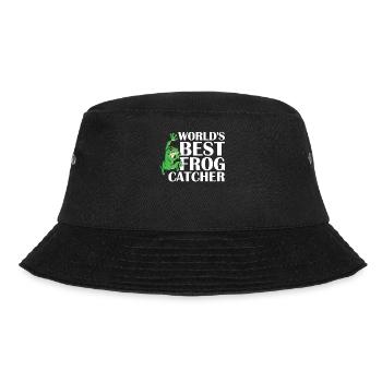 Bester Frosch Fänger der Welt mit grünem Frosch - Bucket Hat - Schwarz - Vorne - Lela (165cm)
