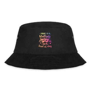 Today Is A Multiple Cups Of Tea Kind Of Day Tea Dr - Bucket Hat - Schwarz - Vorne - Lela (165cm)