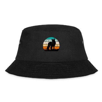 Vintage Fuchs Jäger Jagd - Bucket Hat - Schwarz - Vorne - Lela (165cm)