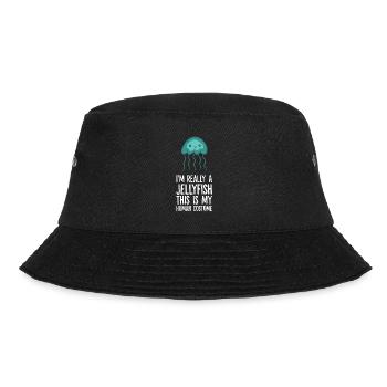 Ich bin wirklich eine Qualle Dies ist mein - Bucket Hat - Schwarz - Vorne - Lela (165cm)
