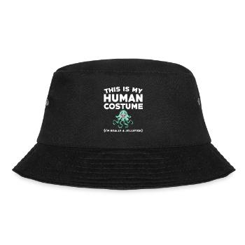 Lustiges Quallenkostüm - Bucket Hat - Schwarz - Vorne - Lela (165cm)