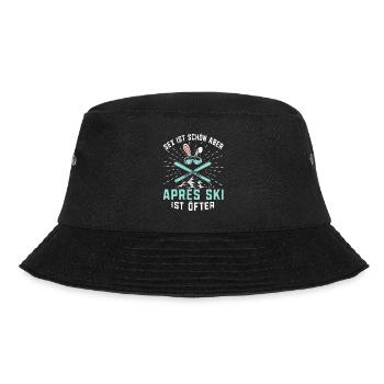 Skifahren Skifahren Après Ski ist öfter Skifahrer - Bucket Hat - Schwarz - Vorne - Lela (165cm)