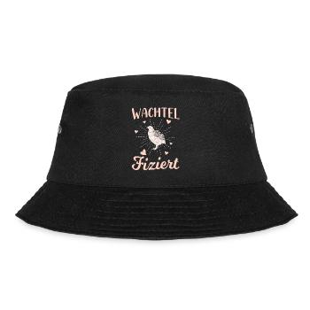 Legewachtel Wachtel Fiziert Wachtelflüsterin - Bucket Hat - Schwarz - Vorne - Lela (165cm)