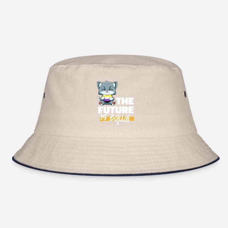 Kawaii Nonbinary Stolz Katze - Non Binary Herz Bucket Hat