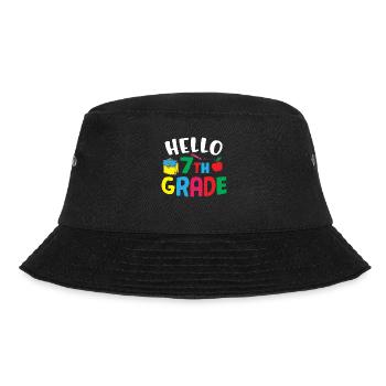 7th Grade Vibes Retro Groovy Women Happy First - Bucket Hat - black - Front - Lela (165cm)