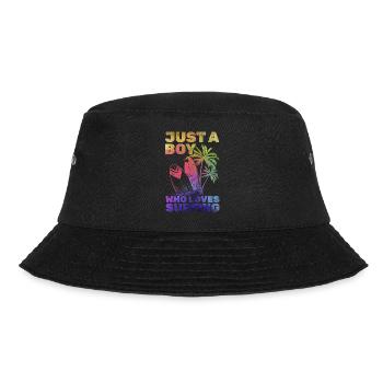 Water surfer Just a boy who wants to surf and - Bucket Hat - black - Front - Lela (165cm)