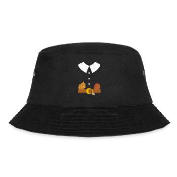 Pilger Kostüm Halloween Urlaub Lustig Thanksgiving - Bucket Hat - Schwarz - Vorne - Lela (165cm)