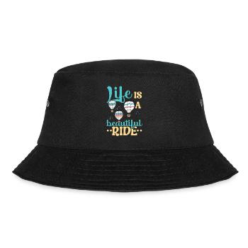 Life is a beautiful ride hot air balloon lie - Bucket Hat - black - Front - Lela (165cm)