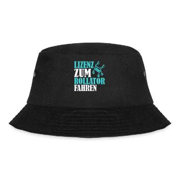 Rentner Rollator fahren Rente - Bucket Hat - Schwarz - Vorne - Lela (165cm)