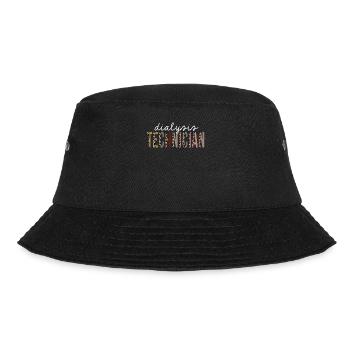 Dialysis Technician Leopard Print Funny Gift - Bucket Hat - black - Front - Lela (165cm)