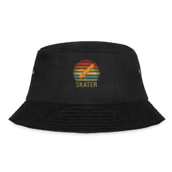 Skateboard Skate Or Die Retro Sunset - Bucket Hat - Schwarz - Vorne - Lela (165cm)