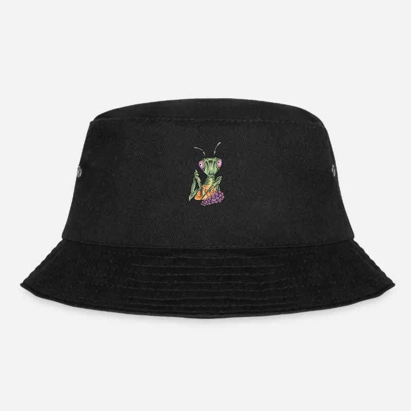 Praying Mantis I Mantis Insect Motif - Bucket Hat - black