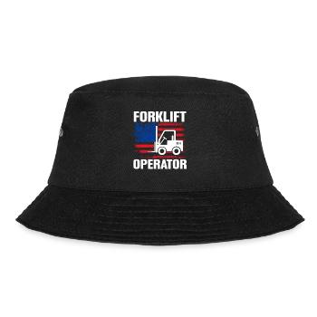 Gabelstapler Fahrer Bediener lustiges Design - Bucket Hat - Schwarz - Vorne - Lela (165cm)