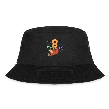 With sloth - children's birthday 8 years - Bucket Hat - black - Front - Lela (165cm)