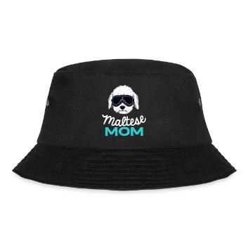 Maltesische Mama Vintage Hund Retro - Bucket Hat - Schwarz - Vorne - Lela (165cm)
