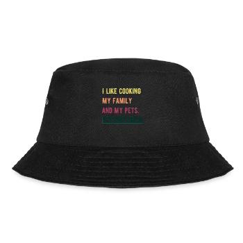 I Like Cooking My Family And My Pets Commas Save - Bucket Hat - black - Front - Lela (165cm)