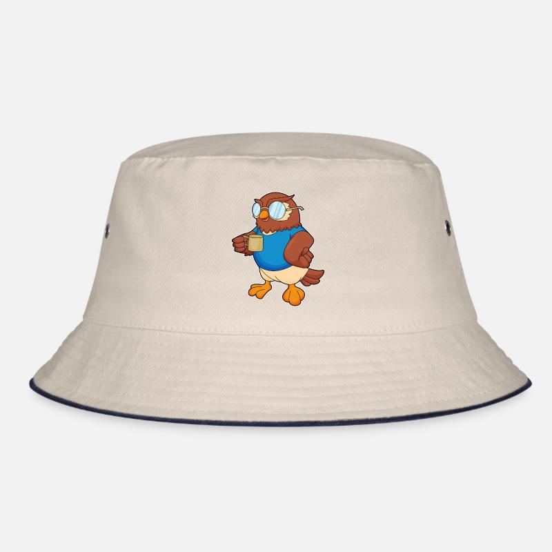 Eule mit Kaffeebecher Bucket Hat