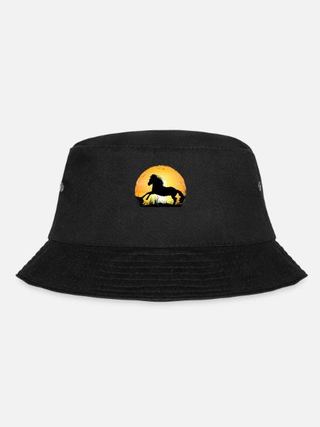 Sonnenuntergang - Appaloosa-Pferd - Bucket Hat - Schwarz