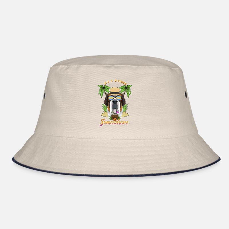 It Is 5 OClock Somewhere Drinking Saint Bernard Bucket Hat