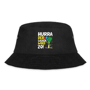 Hurra der Lauch wird 20 - Bucket Hat - Schwarz - Vorne - Lela (165cm)