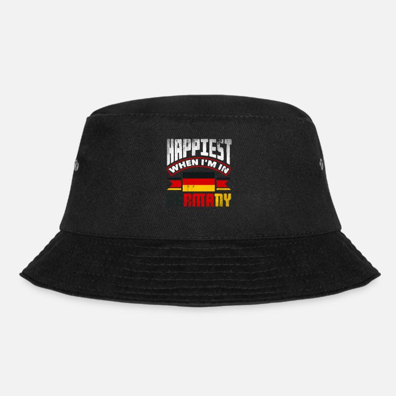 German Germany German Flag Happiest When Im In - Bucket Hat - Schwarz