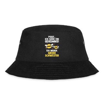 Schwester Bienen grosse Schwester Geschwister Gesc - Bucket Hat - Schwarz - Vorne - Lela (165cm)