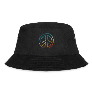 Vintage Peace Zeichen Frieden Symbol Retro Peace H - Bucket Hat - Schwarz - Vorne - Lela (165cm)