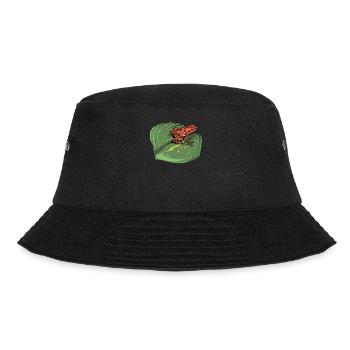 Pfeilgiftfrosch I Kröte Frosch Motiv für Amphibien - Bucket Hat - Schwarz - Vorne - Lela (165cm)