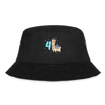 With Lama - Children's Birthday 4 Years - Bucket Hat - black - Front - Lela (165cm)