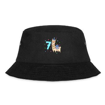With lama - children's birthday 7 years - Bucket Hat - black - Front - Lela (165cm)