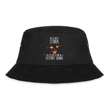 Katzen Motiv für Misanthropen Bitte nicht stören - Bucket Hat - Schwarz - Vorne - Lela (165cm)