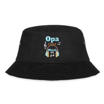 Opa kann Musik Großvater Geschenk Musiker - Bucket Hat - Schwarz - Vorne - Lela (165cm)