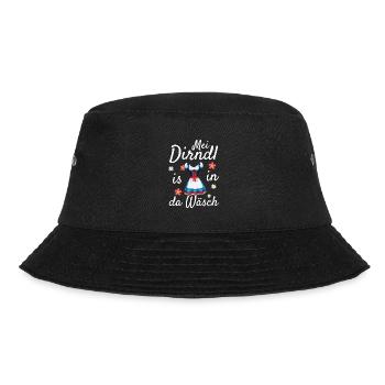 - Mei Dirndl is in da Wäsch -Dirndl - Bucket Hat - Schwarz - Vorne - Lela (165cm)