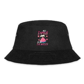 - Mei Dirndl is in da Wäsch -Dirndl - Bucket Hat - Schwarz - Vorne - Lela (165cm)