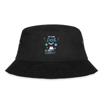 Damen Dirndl Trachtenshirt für - Bucket Hat - Schwarz - Vorne - Lela (165cm)