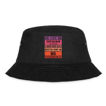 Optikerin Geburtstag Mai geboren Handwerker - Bucket Hat - Schwarz - Vorne - Lela (165cm)