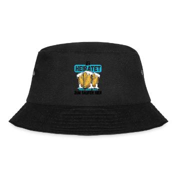 ER heiratet Wir sind nur zum Saufen da! Bräutigam - Bucket Hat - Schwarz - Vorne - Lela (165cm)
