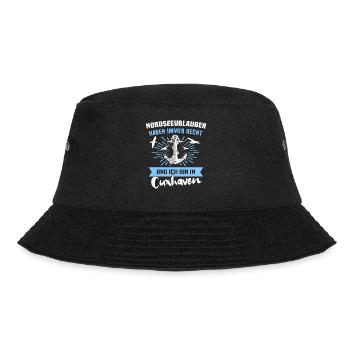 Cuxhaven Sprüche Cuxhavener Souvenir - Bucket Hat - Schwarz - Vorne - Lela (165cm)