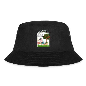 Outsourcing des Melkens vegane vegetarische Kuh - Bucket Hat - Schwarz - Vorne - Lela (165cm)
