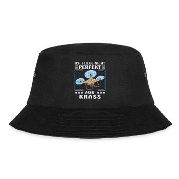 DROHNE ICH FLIEGE NICHT PERFEKT ABER KRASS - Bucket Hat - Schwarz - Vorne