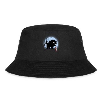 Funny black halloween cute dog with knife moon - Bucket Hat - black - Front - Lela (165cm)