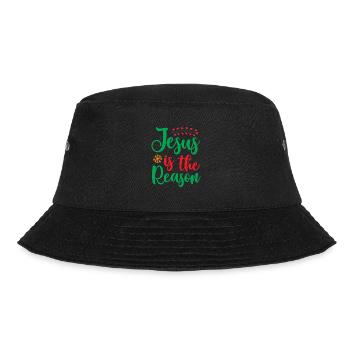 Jesus ist der Grund - Weihnachtshumor - Bucket Hat - Schwarz - Vorne - Lela (165cm)