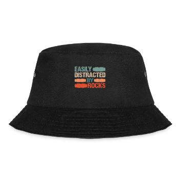 Easily distracted By Rocks Geology Rock Collector - Bucket Hat - black - Front - Lela (165cm)