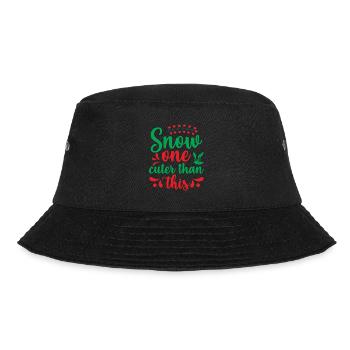 Schnee niedlicher als dieser - Weihnachtshumor - Bucket Hat - Schwarz - Vorne - Lela (165cm)
