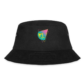 Motorrad Motocross Vintage 80er Retro Biker - Bucket Hat - Schwarz - Vorne - Lela (165cm)