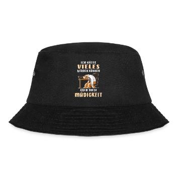 ICH HÄTTE VIELES WERDEN KÖNNEN ABER DIESE MÜDI - Bucket Hat - Schwarz - Vorne - Lela (165cm)