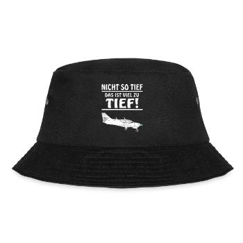 MOTORFLIEGER NICHT SO TIEF - Bucket Hat - Schwarz - Vorne - Lela (165cm)