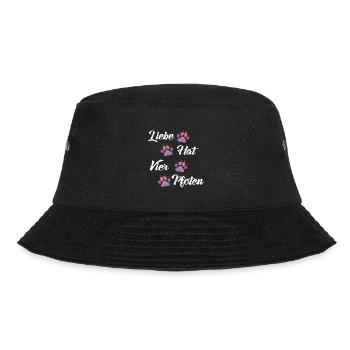 Liebe hat vier Pfoten Hunde Hundeliebhaber Gassi - Bucket Hat - Schwarz - Vorne - Lela (165cm)
